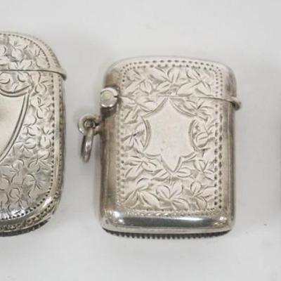 1211	GROUP OF 3 REPOUSSE STERLING MATCH SAFES, 1.3 OZT
