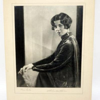 1104	H RICHARDSON CREMER PHOTOGRAPHER (1878-1942) NEW YORK, NEW JERSEY, CA 1920 PHOTO OF WOMAN TITLED *MISS LAVAE* *THE VELVET COAT*...