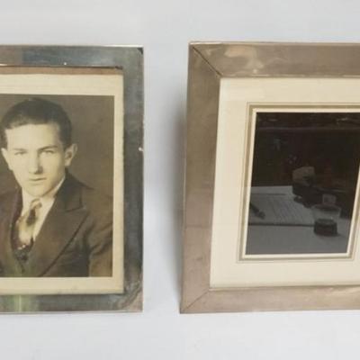 1237	2 STERLING SILVER FRAMES, LARGEST APPROXIMATELY 12 IN X 10 IN 
