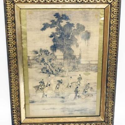 1107	FRAMED ASIAN PRINT, APPROXIMATELY 19 IN X 25 IN OVERALL
