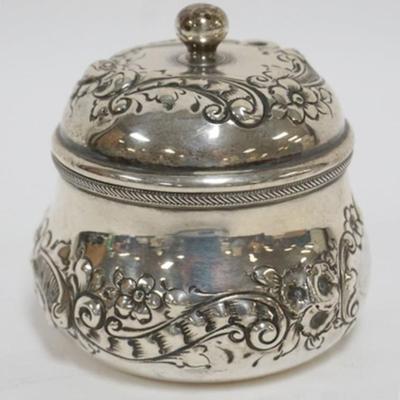 1149	REPOUSSE STERLING SILVER BOUND TRINKET BOX, 3.3 OZT
