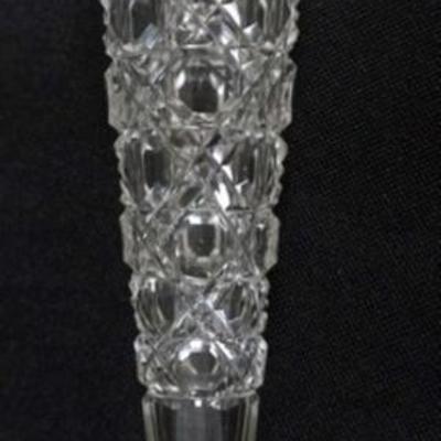 1165	CUT GLASS TEAR DROP PERFUME SCENT BOTTLE WITH 800 SILVER LID, APPROXIMATELY 7 IN L

