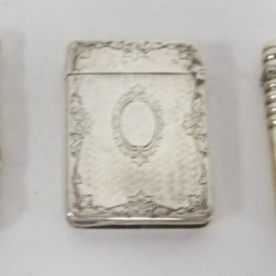 1208	GROUP OF 3 REPOUSSE STERLING MATCH SAFES, 3 OZT
