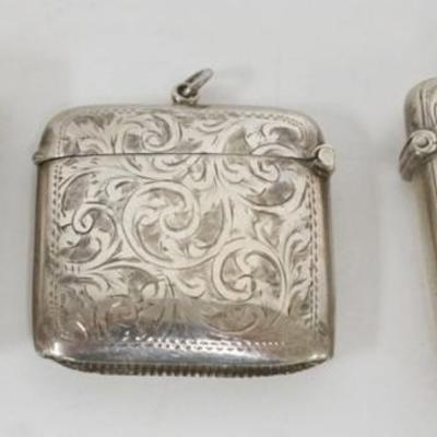 1210	GROUP OF 3 REPOUSSE STERLING MATCH SAFES, 2.4 OZT
