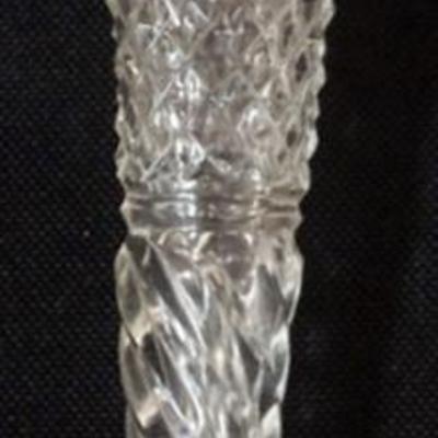 1167	REPOUSSE STERLING SILVER AND CUT GLASS TEAR DROP PERFUME, APPROXIMATELY 5 1/2 IN
