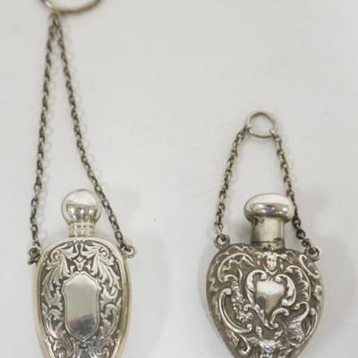 1183	2 REPOUSSE STERLING SILVER LADIES SCENT PERFUMES, LARGEST APPROXIMATELY 2 IN
