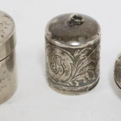 1194	STERLING SILVER COIN DISPENSER AND STAMP HOLDER, 1.5 OZT, TALLEST PIECE APPROXIMATELY 1 1/4 IN

