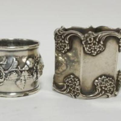 1206	GROUP OF 4 STERLING NAPKIN RINGS, 4.2 OZT
