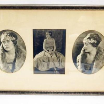 1122	FRAMED & MATTED PHOTOS  OF WOMAN IN MULTIPLE POSES, LOSS TO FRAME, APPROXIMATELY 40 IN X 17 IN OVERALL
