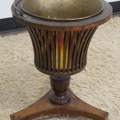 1259	WOOD PLANTER WITH BRASS INSERT, APPROXIMATELY 15 IN X 19 IN H
