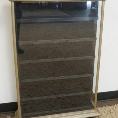 1261	NARROW NICKEL PLATED DISPLAY CABINET, W.H. GROVE, APPROXIMATELY 28 IN X 6 1/2 IN X 41 IN H
