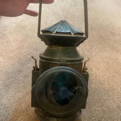 1944 Railroad Train Oil Lamp Signal Pratt Red/Blue Lens