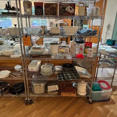 Wire shelves are also for sale. 