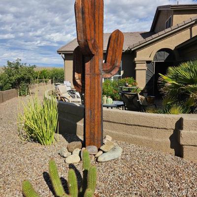 8' tall metal cactus