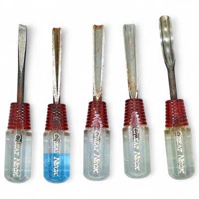 Group Of Five Great Neck Wood Chisels
