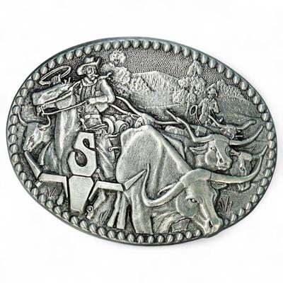 Zee Series Award Design Medals Vintage Western Pewter Belt Buckle