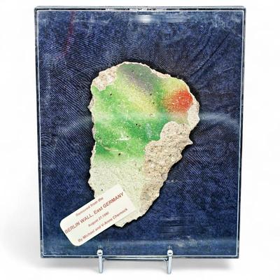 Mounted Berlin Wall Fragment w/ Original Label, Removed August 27, 1990