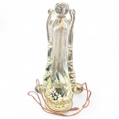 Art Glass Stylized Horn Of Plenty Decoration With Beaded Collar