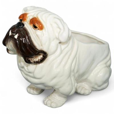 Vintage Napco English Bulldog Ceramic Planter