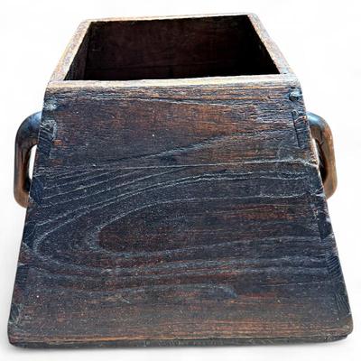 Antique Chinese Wooden Rice Measure Bucket