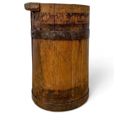 Vintage Wooden Coopered Barrel