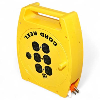 Commercial Electric 20ft Yellow Portable Cord Reel w/ 6 Outlets