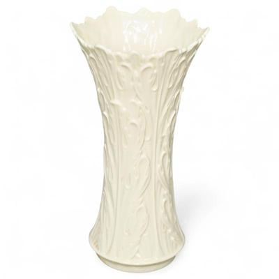 Lenox Woodland Collection Ivory Porcelain Vase With Raised Floral Relief