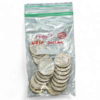 Group Of Twenty Kennedy Half Dollars From The 1970's