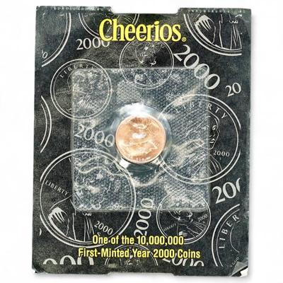 2000 Cheerios Lincoln Uncirculated Penny With Certificate Of Authenticity