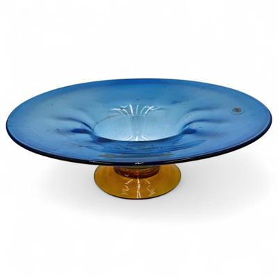 Blenko Footed Bowl Azure/Topaz, 2001