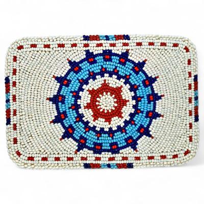 Hand-Beaded Vintage Southwest Belt Buckle