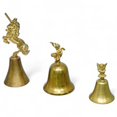 Set of Three Brass Figurine Bells