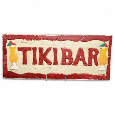 Handmade Rustic Wood Tiki Bar Sign
