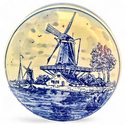 Delft Blue Porcelain Trinket Box, 1970s