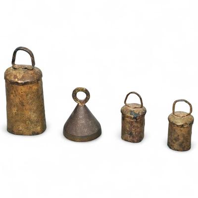 Set of Four Rustic Indian Cow Bells
