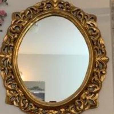 Gold Oval Mirror 