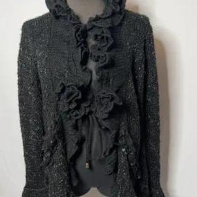 Black Ruffle Cardigan 