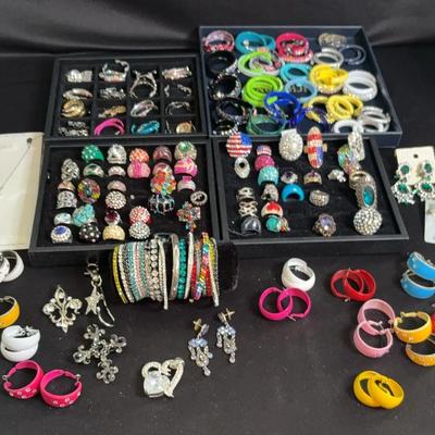 Costume Earrings And Rings 