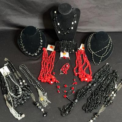 Black & Red Costume Jewelry 