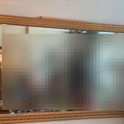 Gold Rectangle Ornate Mirror 