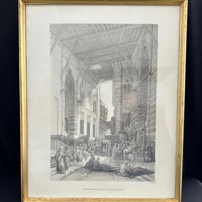 The Silk Mercers’ Bazaar Of El-Ghatreshyeh, Cairo Limited Edition Framed Print 