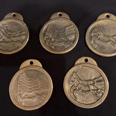 Korean Imperial Postal System five Horse Bronze Medallion 