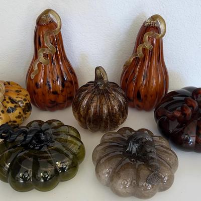 Beautiful Collection Of Art Glass Pumpkins 