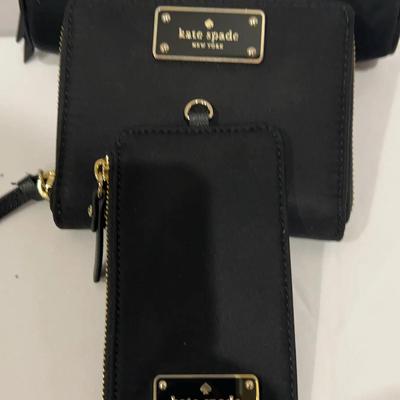 Kate Spade Wilson Road Small Berrie black nylon  cosmetic case. 