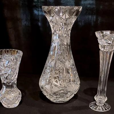 Brillant Heavy cut crystal vases 