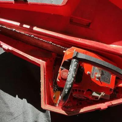 Homelite XL Chainsaw with Red Carry Case (untested)