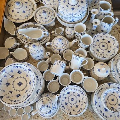 Lot #123 - Denmark Blue by Furnivals England Full Dinner Set