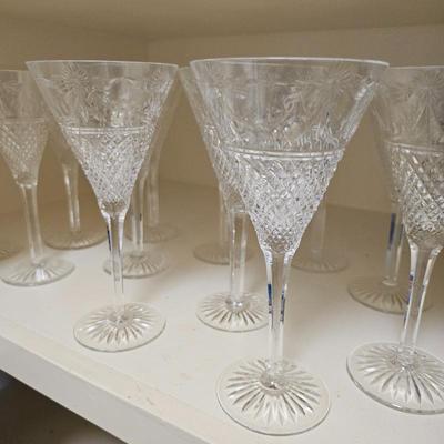 Lot #234 - Stuart Beaconsfield Claret Wine Straight Stem Crystal Glasses
