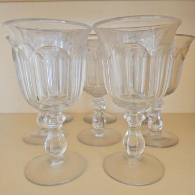 Lot #229 - Imperial Glass Old Williamsburg Clear Pressed Glass Water Goblets