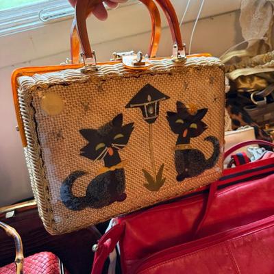 Vintage Wicker Cat Handbag by Adele